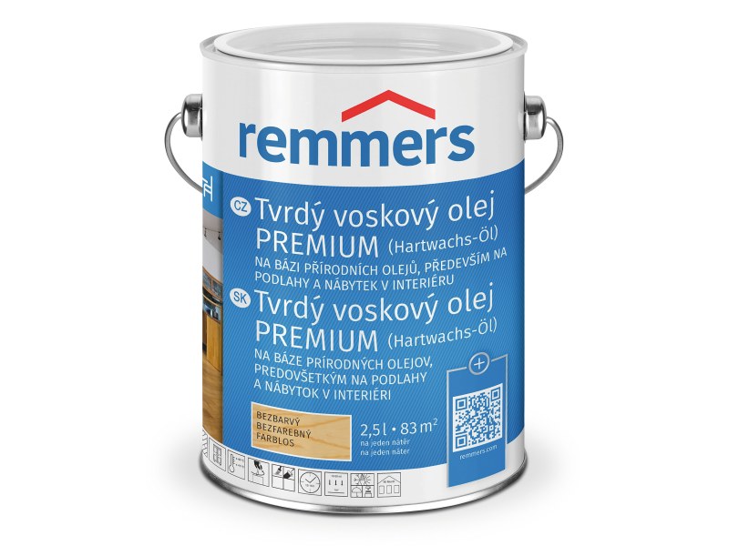 TVRDÝ VOSKOVÝ OLEJ PREMIUM BEZBARVÝ 2,5 l - Lasury a oleje