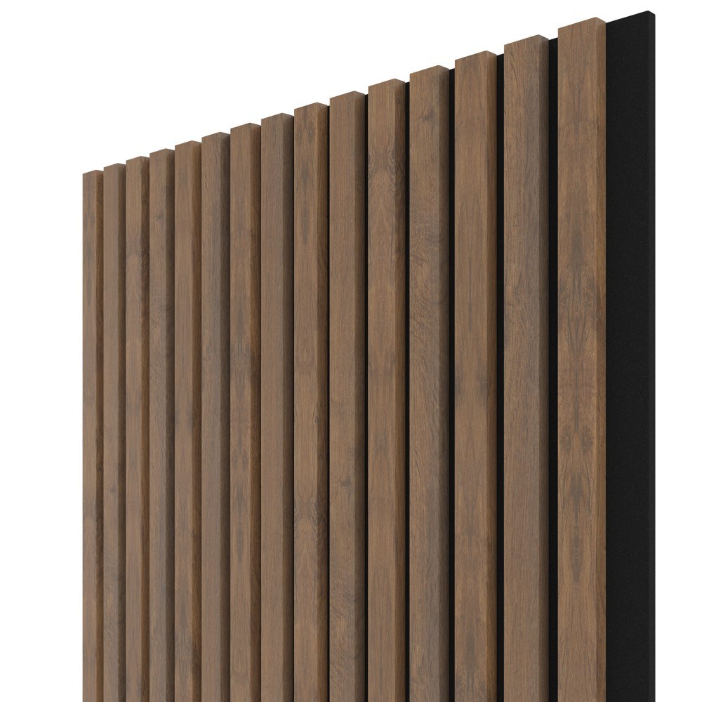 WALL CONCEPT akustický panel Dub Livingstone tabákový, 2750x604x21 mm - Interiér Akustické panely