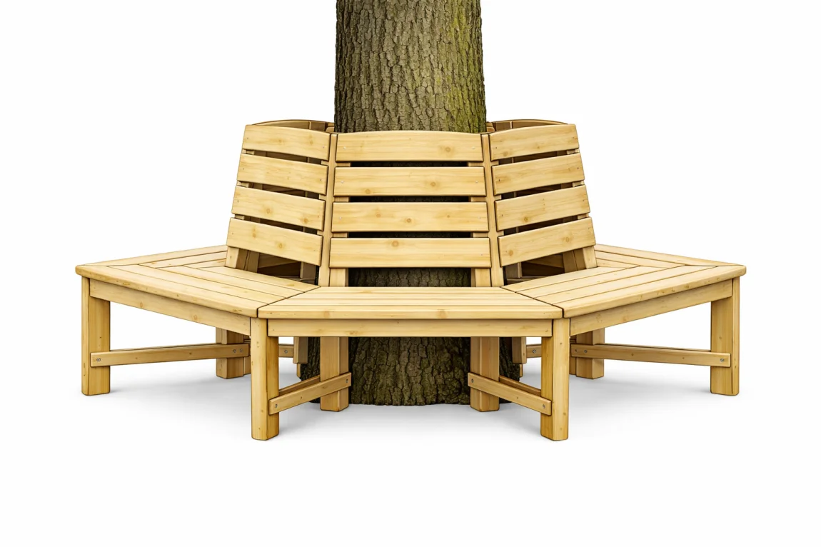 Dřevěná lavice strom - Zahrada